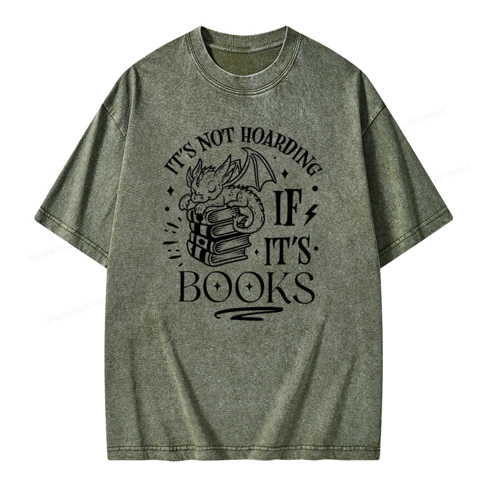 Pagewings It's Not Hoarding If It's Books Unisex Washed T-shirt