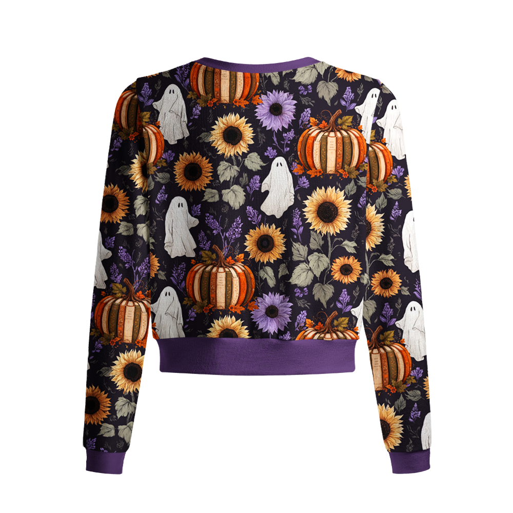 Pagewings Pumpkin Book Crew Neck Cardigan Sweaters