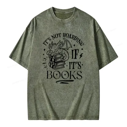 Pagewings It's Not Hoarding If It's Books Unisex Washed T-shirt