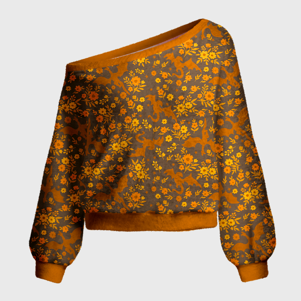 Pagewings Fantasy Bookish Off Shoulder Ugly Knit Sweater