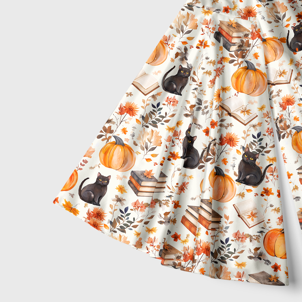Pagewings Halloween Bookish Reading Bell Sleeve Dress