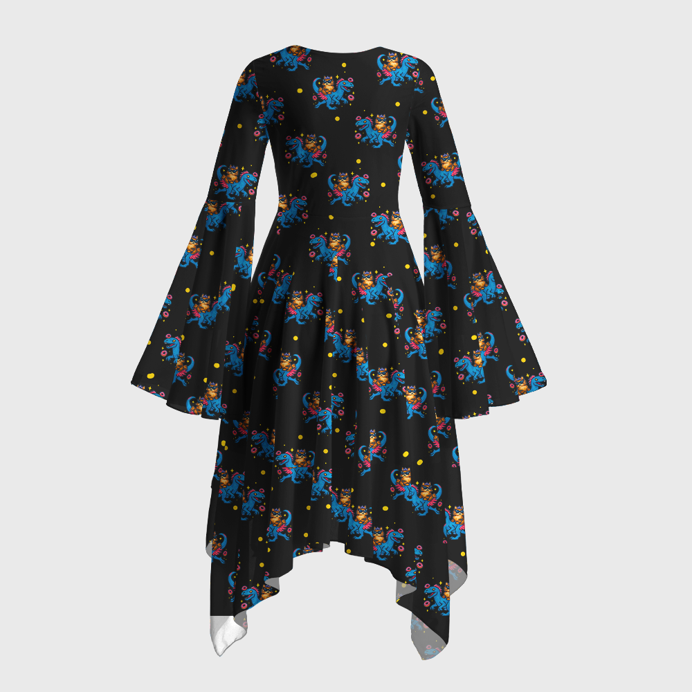 Pagewings Sci Fi Book Lover Bell Sleeve Dress
