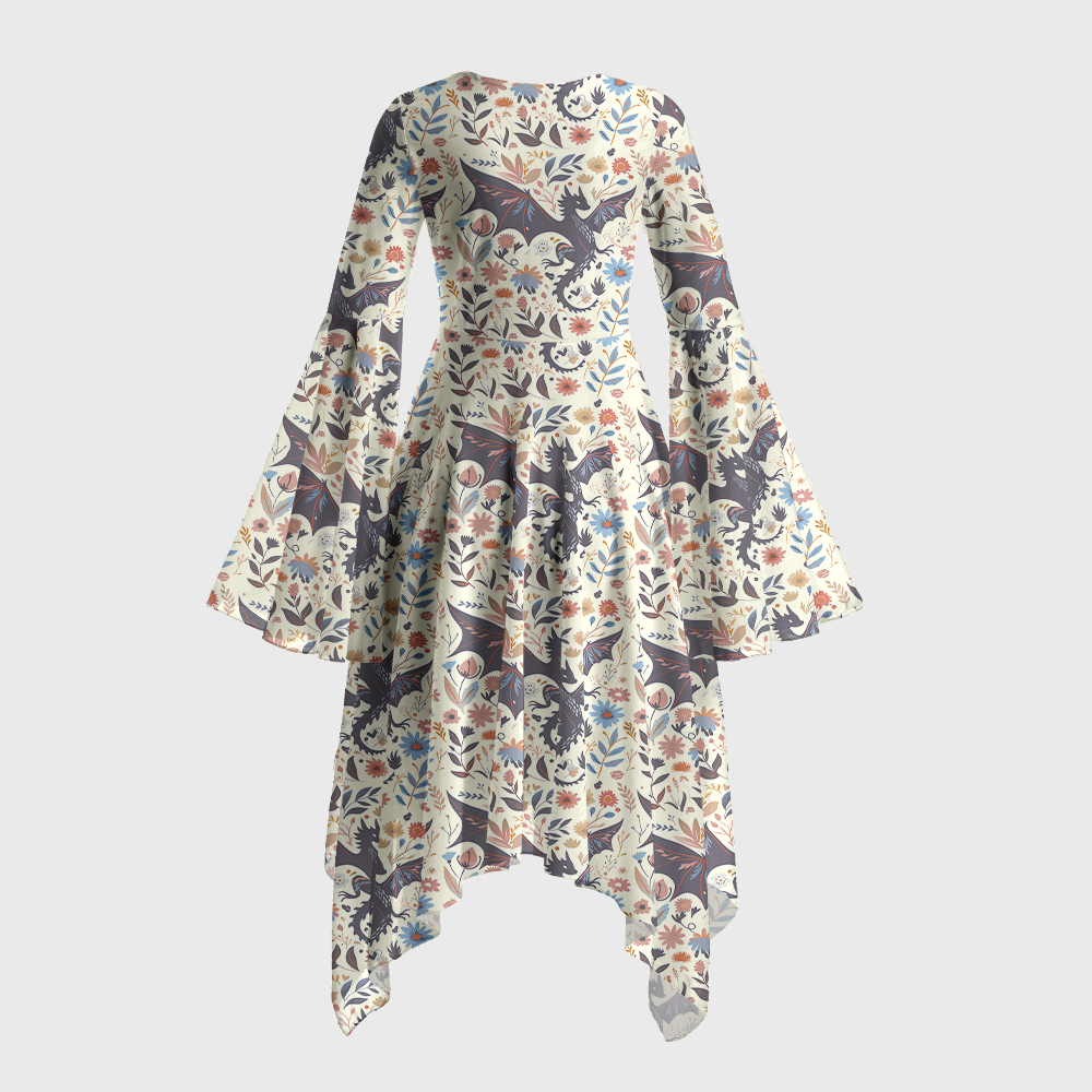 Pagewings Fantasy Bookish Bell Sleeve Dress