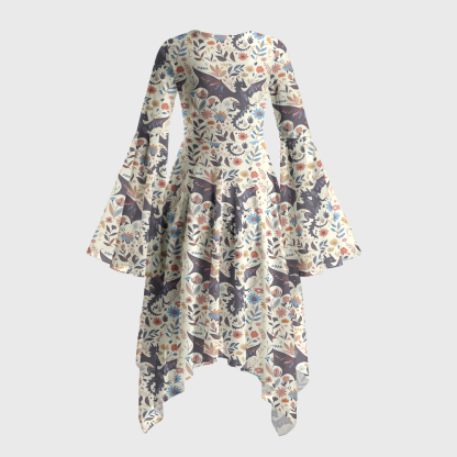 Pagewings Fantasy Bookish Bell Sleeve Dress