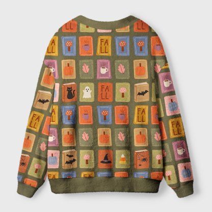 Pagewings Autumn Reading Light Knit Unisex Cardigan Sweaters