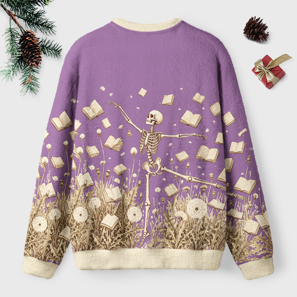 Pagewings Dandelion Skull Unisex Ugly Light Knit Sweatshirt