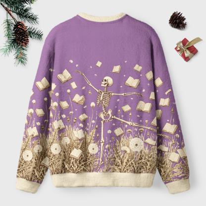 Pagewings Dandelion Skull Unisex Ugly Light Knit Sweatshirt