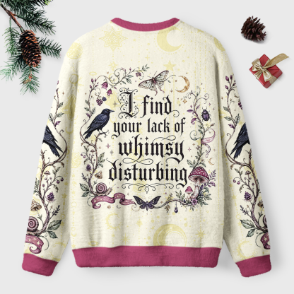 Pagewings Lack of Whimsy Crow Fall Unisex Ugly Light Knit Sweatshirt