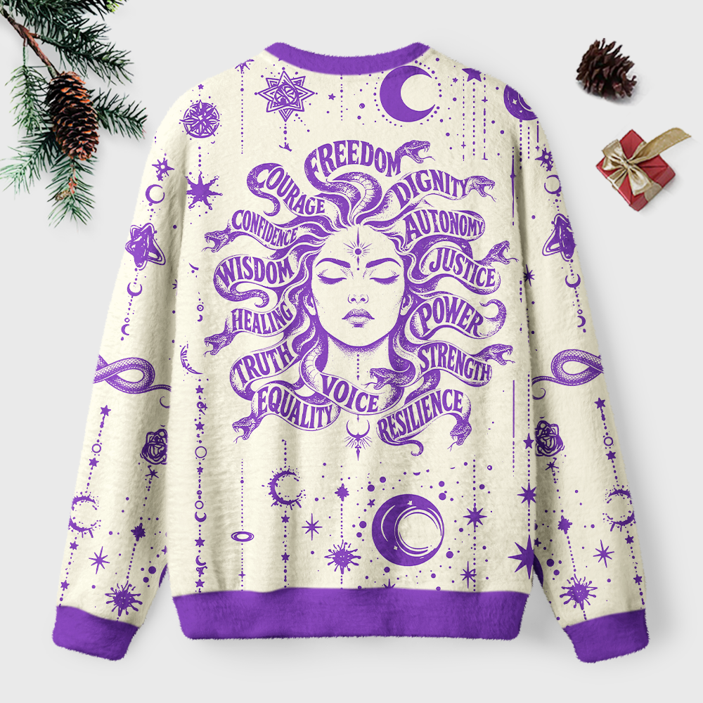 Pagewings Pagewings Empowerment Protest Activist Graphic Off Shoulder Ugly Knit Sweater Unisex Ugly Light Knit Sweatshirt