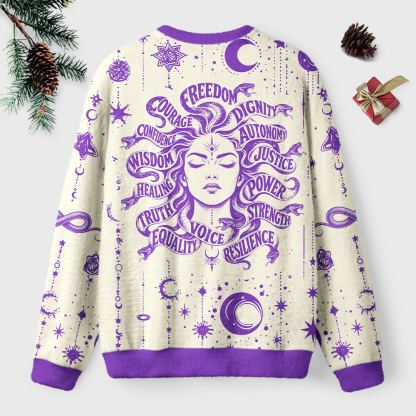Pagewings Pagewings Empowerment Protest Activist Graphic Off Shoulder Ugly Knit Sweater Unisex Ugly Light Knit Sweatshirt
