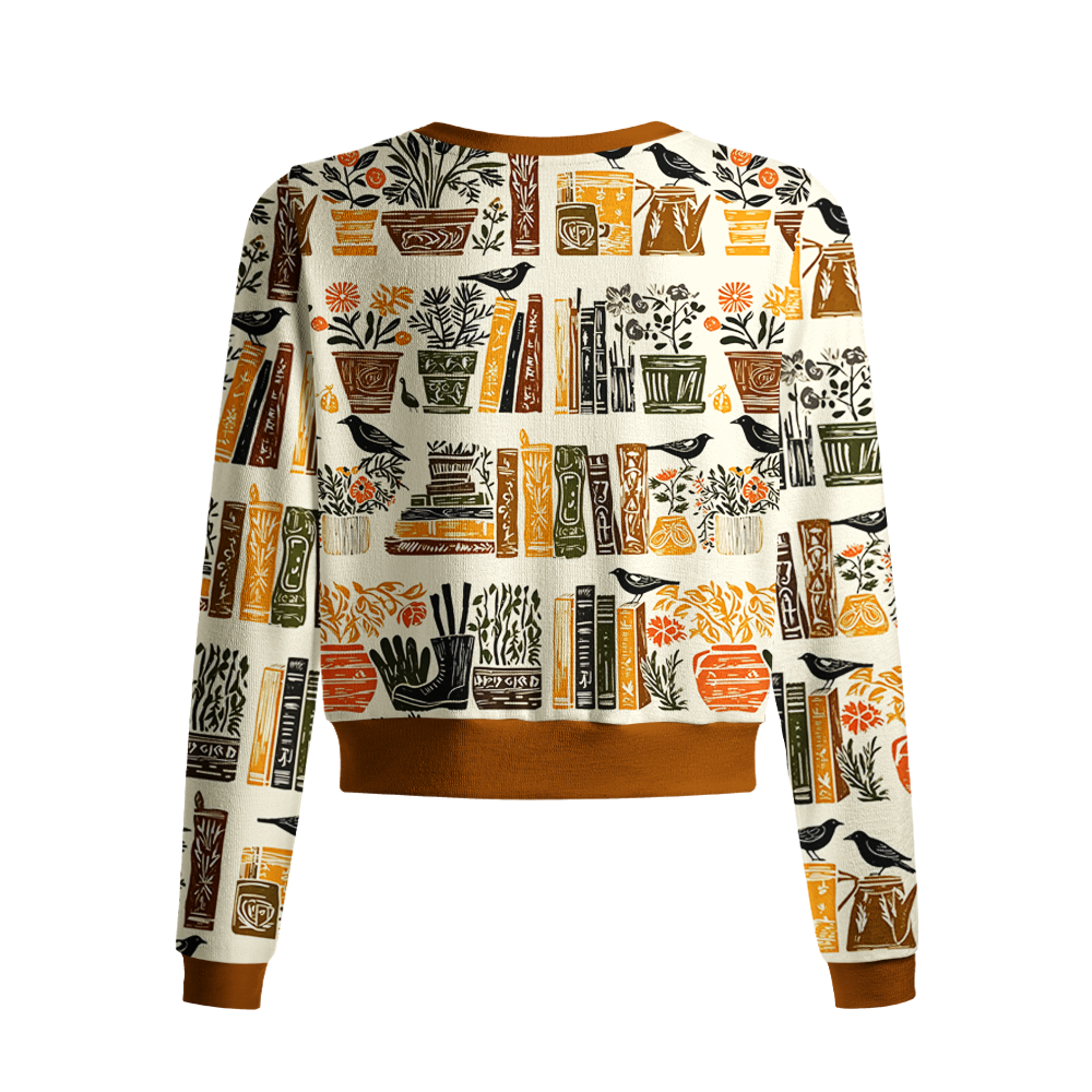 Pagewings Bookish Vibe Crew Neck Cardigan Sweaters