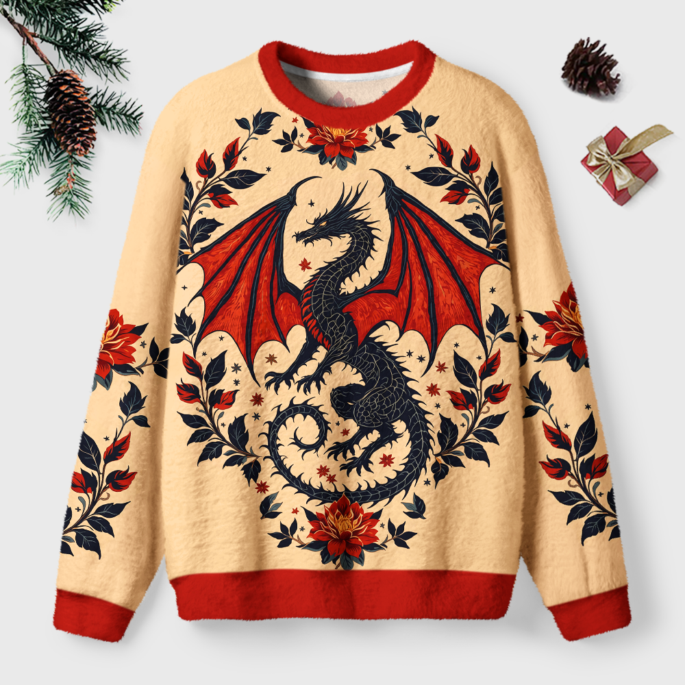 Pagewings Book Dragon Unisex Ugly Light Knit Sweatshirt