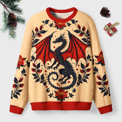 Pagewings Book Dragon Unisex Ugly Light Knit Sweatshirt