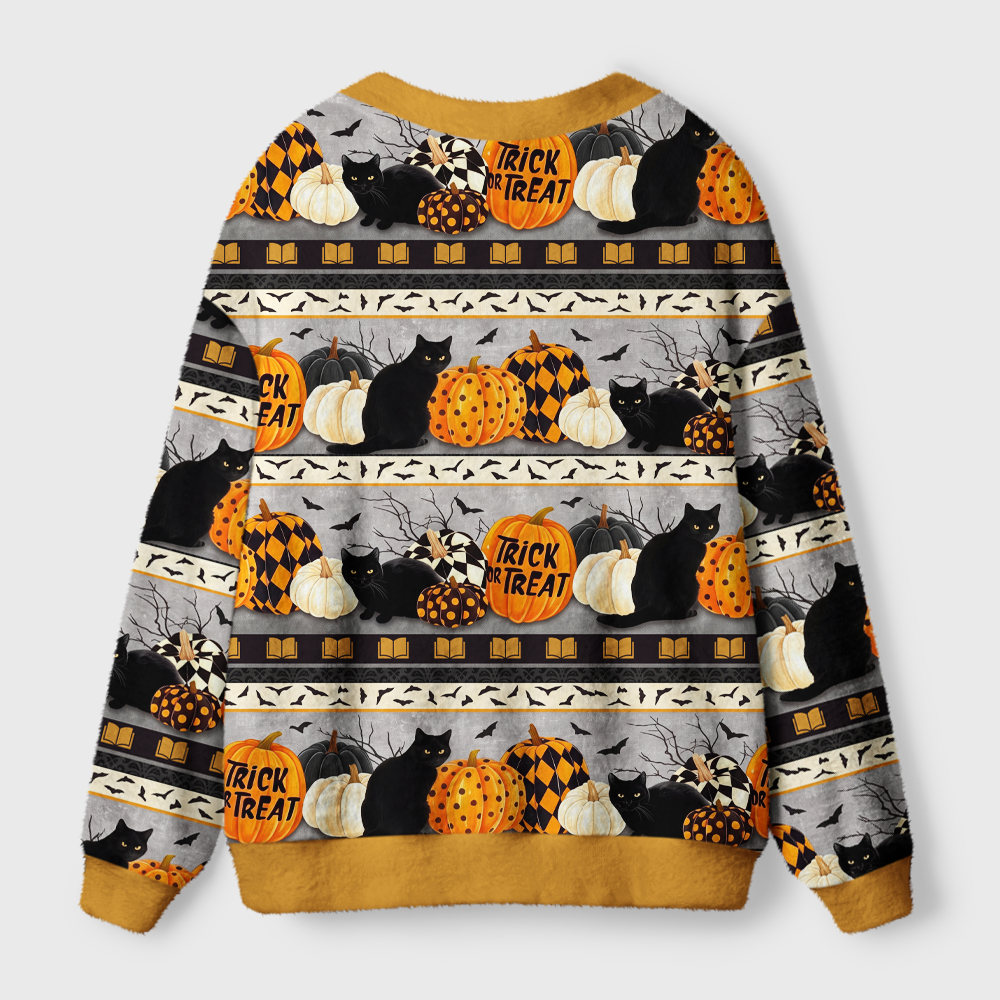 Pagewings Pumpkin cat Light Knit Unisex Cardigan Sweaters