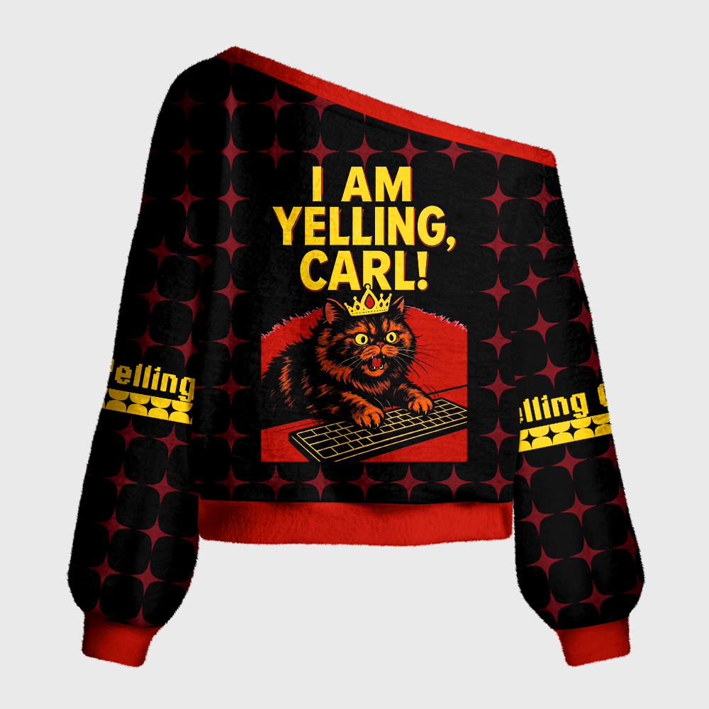 Pagewings Read Sci-Fi Off Shoulder Ugly Knit Sweater