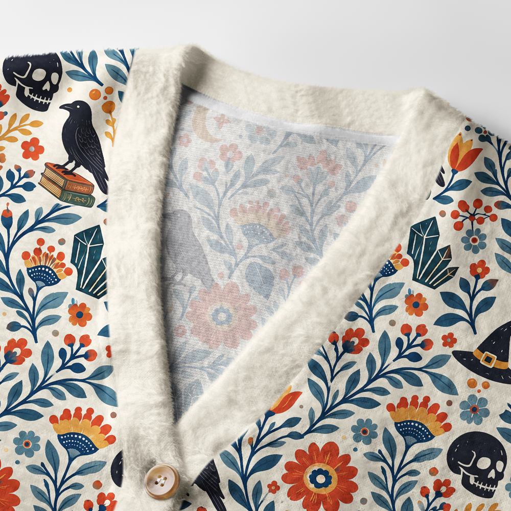 Pagewings Reading Crow Light Knit Unisex Cardigan Sweaters