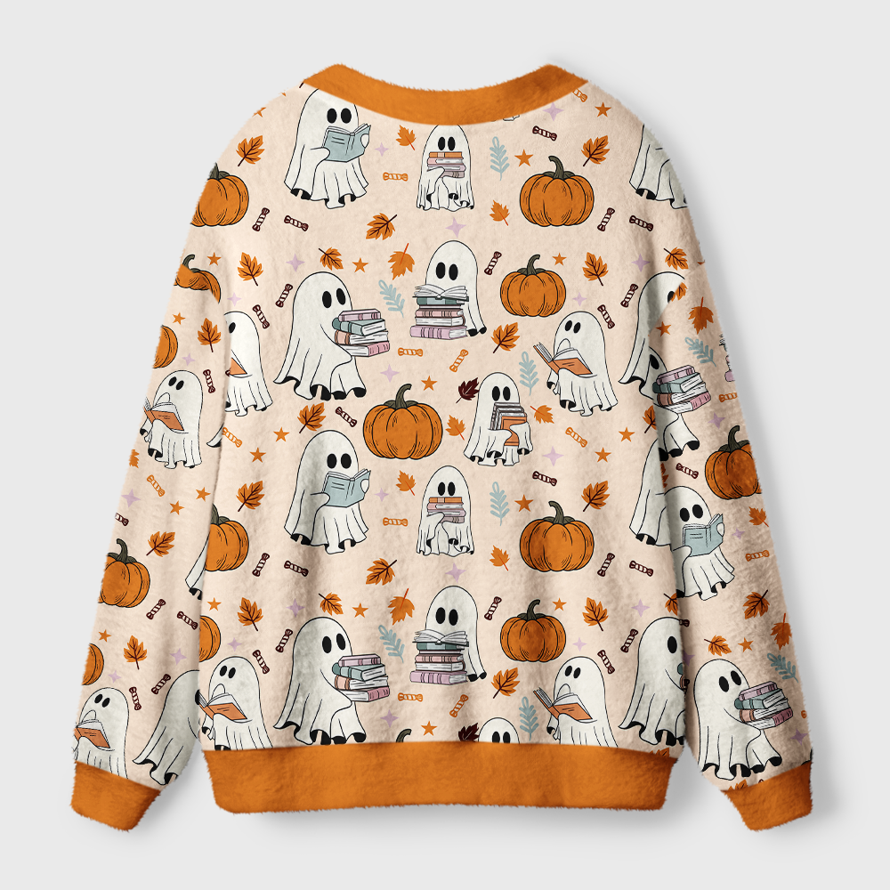 Pagewings Halloween Bookish Light Knit Unisex Cardigan Sweaters