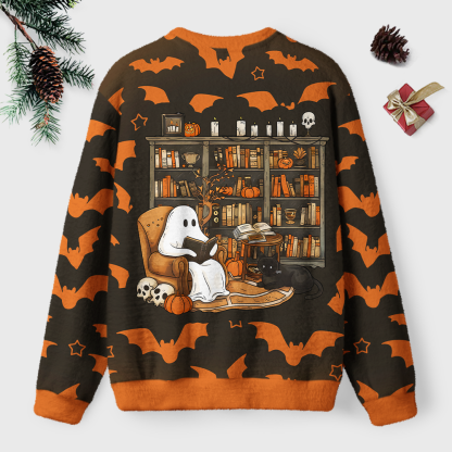 Pagewings Halloween Bookish Unisex Ugly Light Knit Sweatshirt