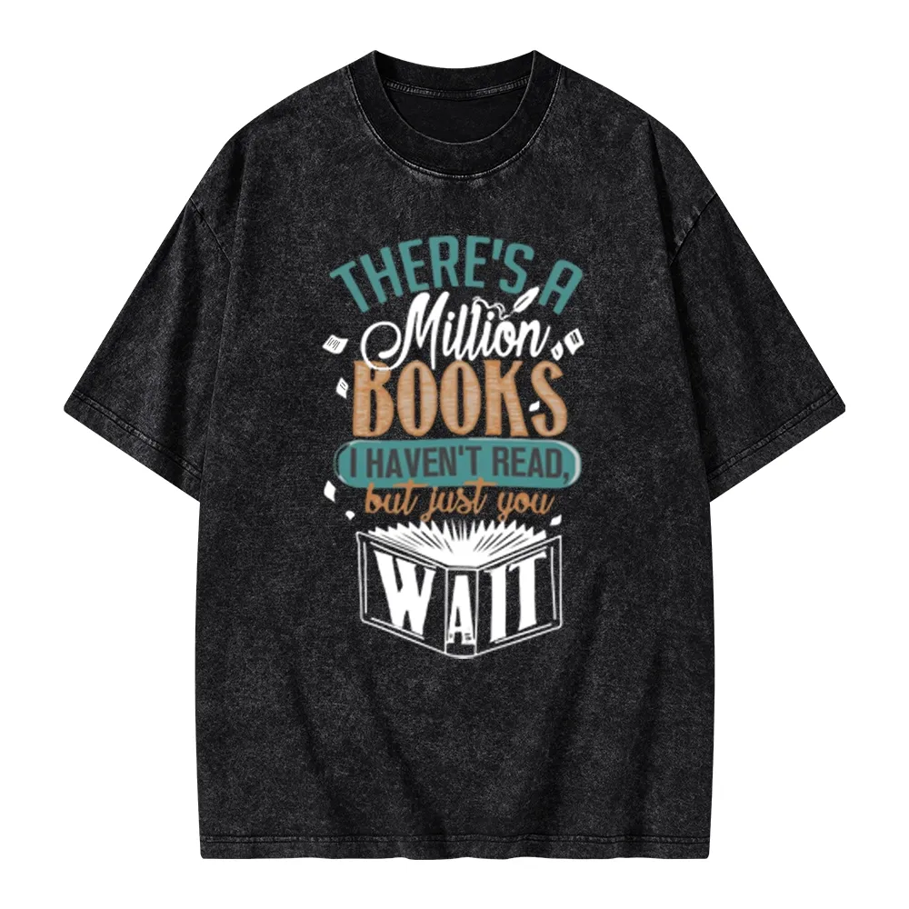 Pagewings There's A Million Books I Haven't Read Unisex Washed T-shirt