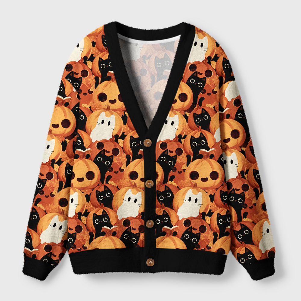 Pagewings Ghosts Love Reading Light Knit Unisex Cardigan Sweaters
