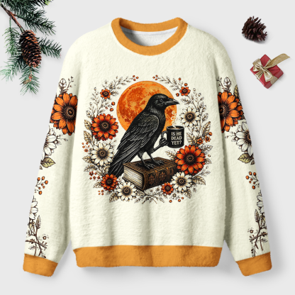 Pagewings Reading Crow Unisex Ugly Light Knit Sweatshirt