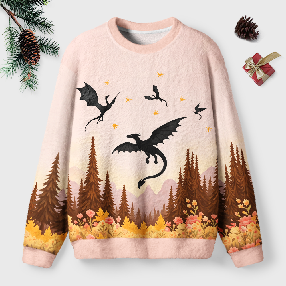 Pagewings Book Dragon Unisex Ugly Light Knit Sweatshirt
