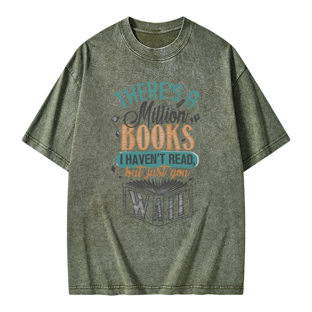 Pagewings There's A Million Books I Haven't Read Unisex Washed T-shirt