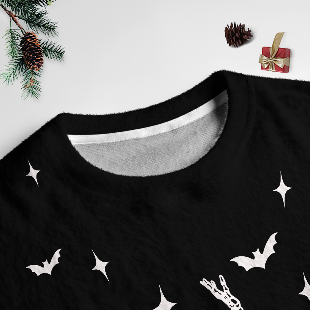 Pagewings Dancing Skeleton Unisex Ugly Light Knit Sweatshirt