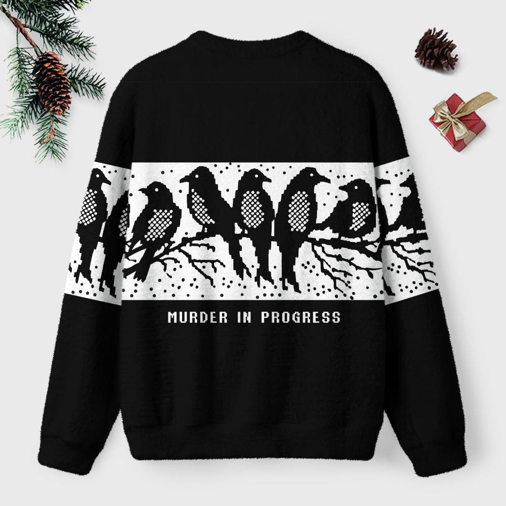 Pagewings Murder In Progress Unisex Ugly Light Knit Sweatshirt