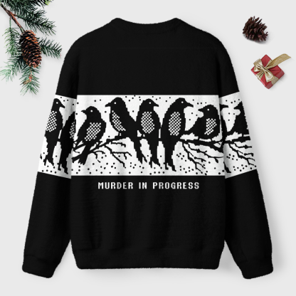 Pagewings Murder In Progress Unisex Ugly Light Knit Sweatshirt