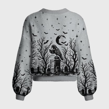 Pagewings Reading Crow Women's Cardigan Sweater