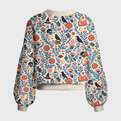 Pagewings Reading Crow Women's Cardigan Sweater