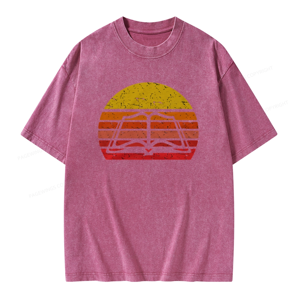 Pagewings Vintage Book Reading Lover Unisex Washed T-shirt