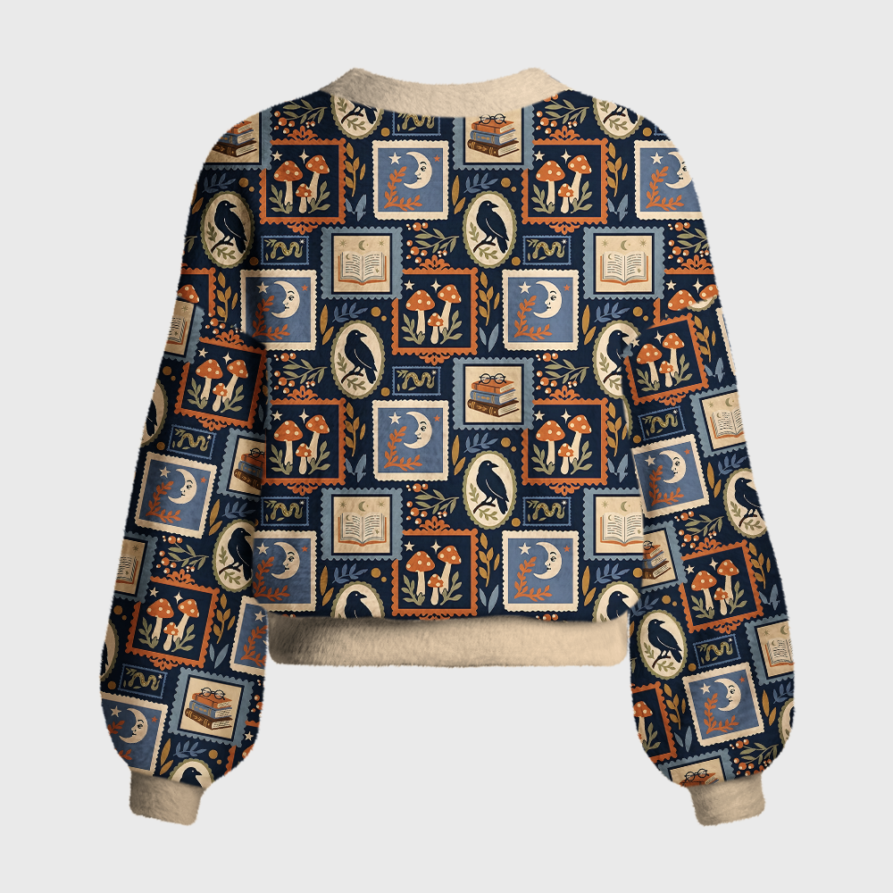 Pagewings Halloween Bookish Women's Cardigan Sweater