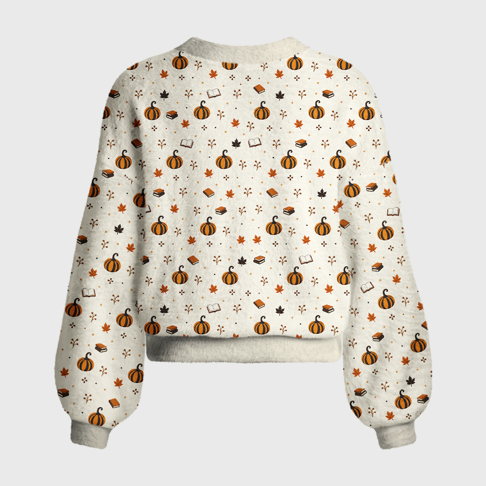 Pagewings Autumn Reading Women's Cardigan Sweater