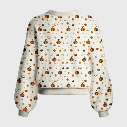 Pagewings Autumn Reading Women's Cardigan Sweater