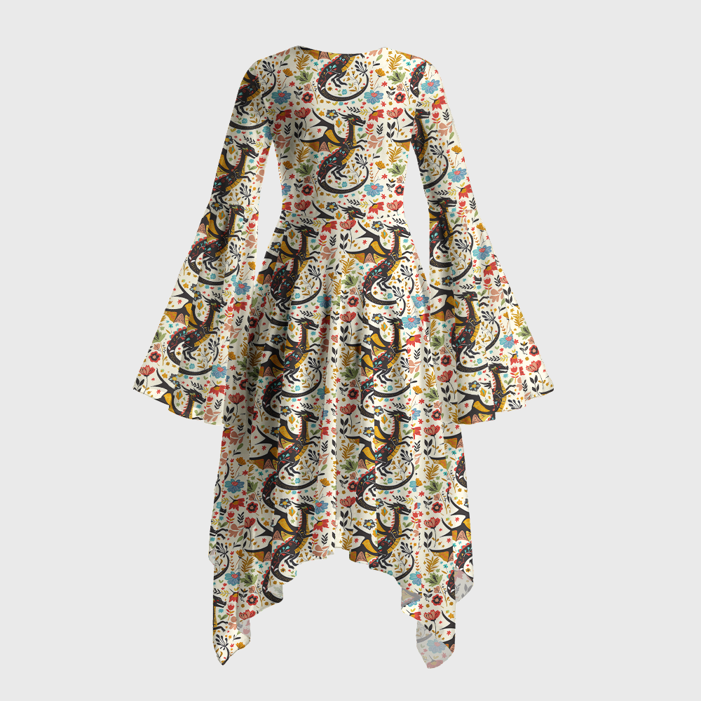 Pagewings Fantasy Bookish Bell Sleeve Dress