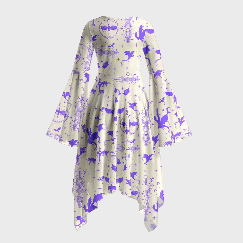 Pagewings Fantasy Bookish Bell Sleeve Dress