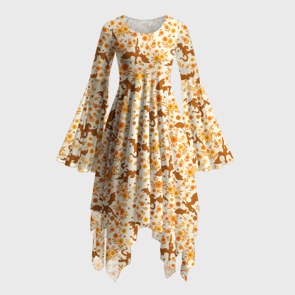 Pagewings Fantasy Bookish Bell Sleeve Dress