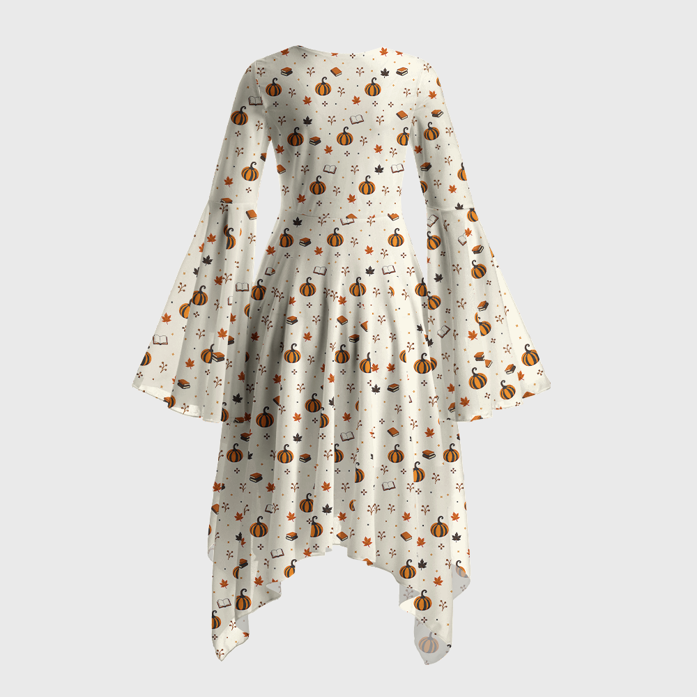 Pagewings Halloween Bookish Bell Sleeve Dress