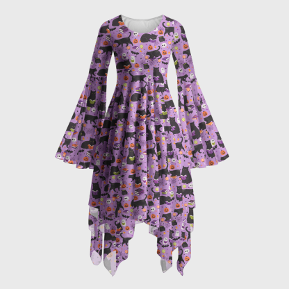 Pagewings Halloween Bookish Bell Sleeve Dress