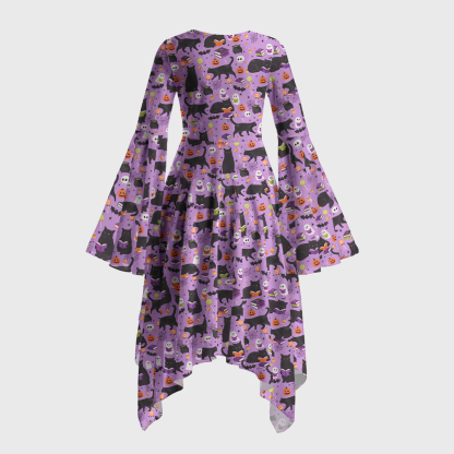 Pagewings Halloween Bookish Bell Sleeve Dress