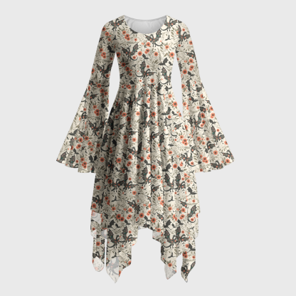 Pagewings Book Dragon Bell Sleeve Dress