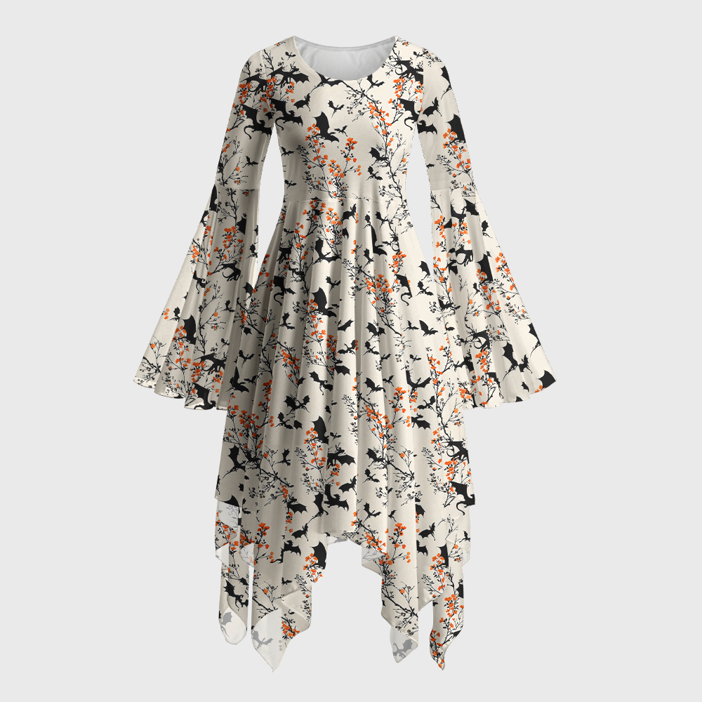 Pagewings Book Dragon Bell Sleeve Dress