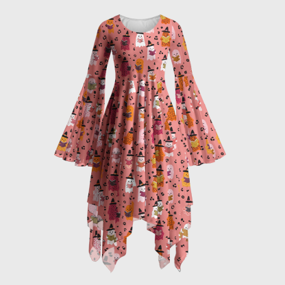 Pagewings Ghosts Love Reading Bell Sleeve Dress