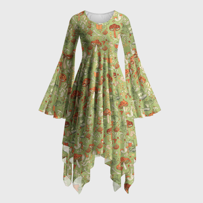 Pagewings Frog Love Reading Bell Sleeve Dress