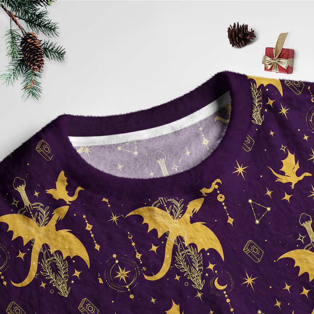 Pagewings Book Dragon Unisex Ugly Light Knit Sweatshirt