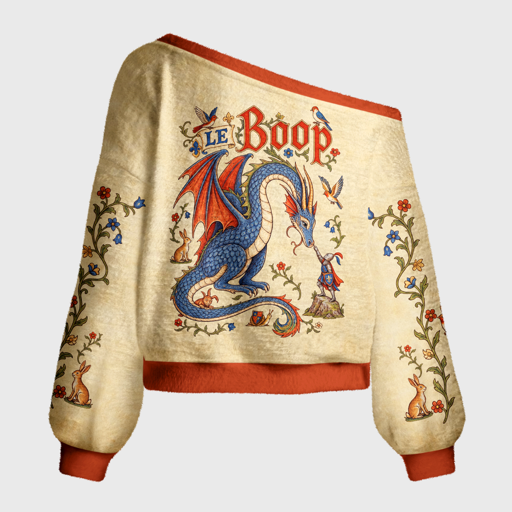 Pagewings Le Boop Off Shoulder Ugly Knit Sweater
