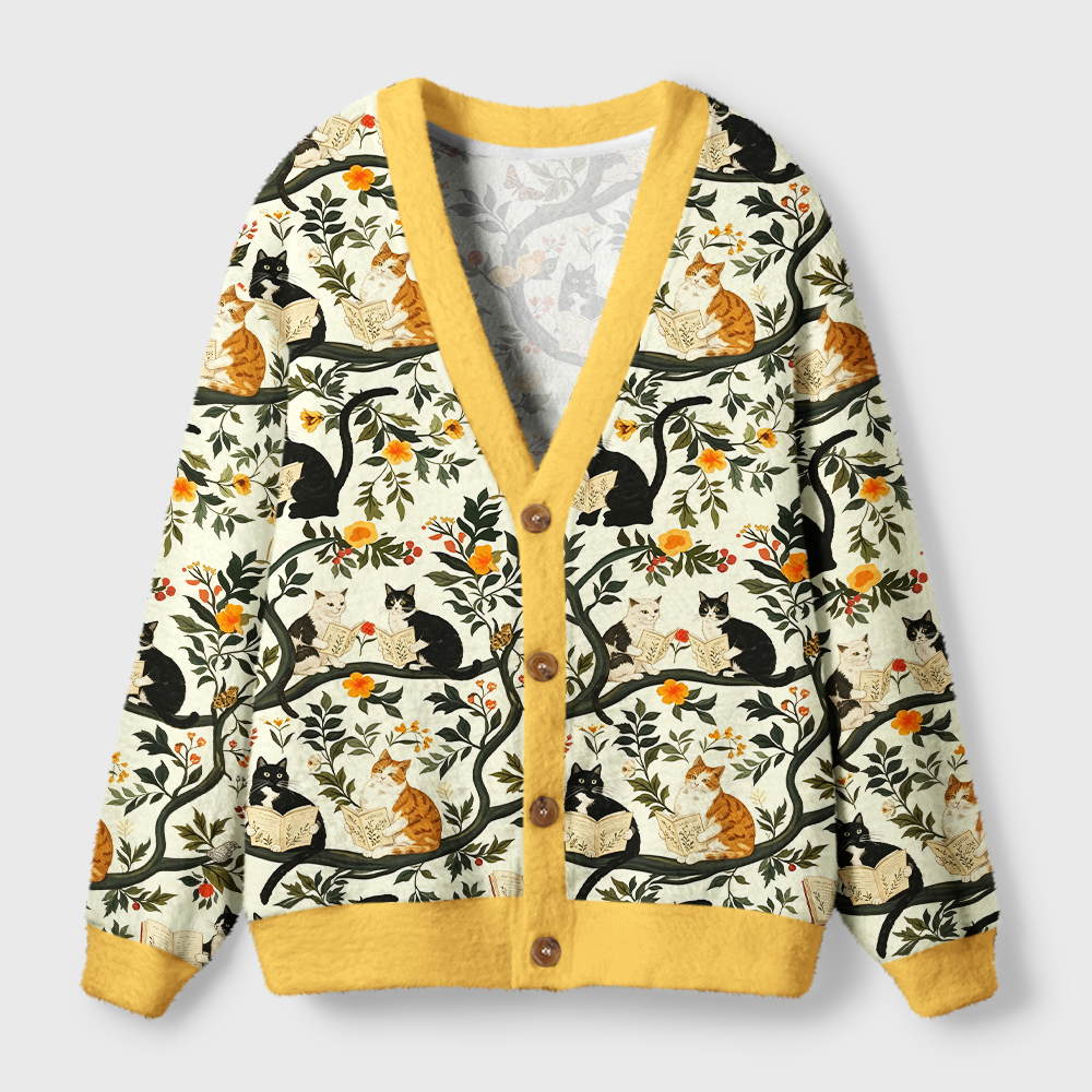 Pagewings Bookish Vibe Light Knit Unisex Cardigan Sweaters