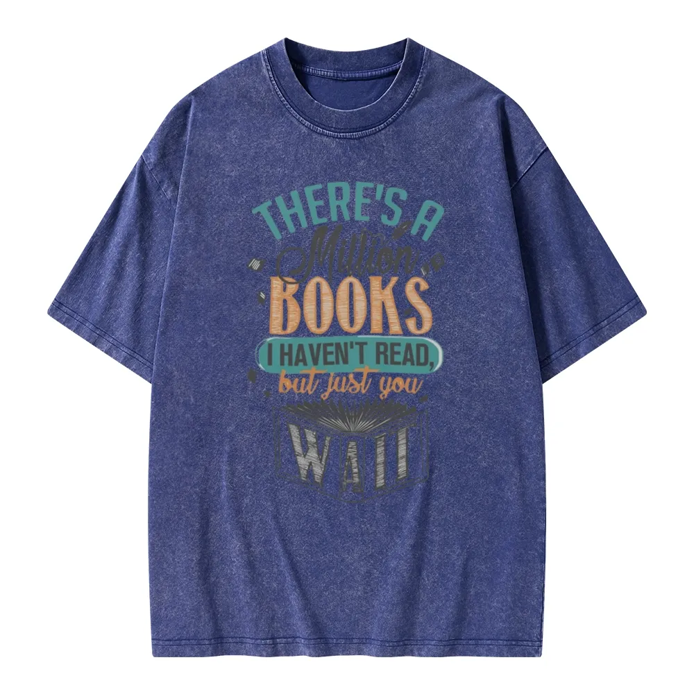Pagewings There's A Million Books I Haven't Read Unisex Washed T-shirt